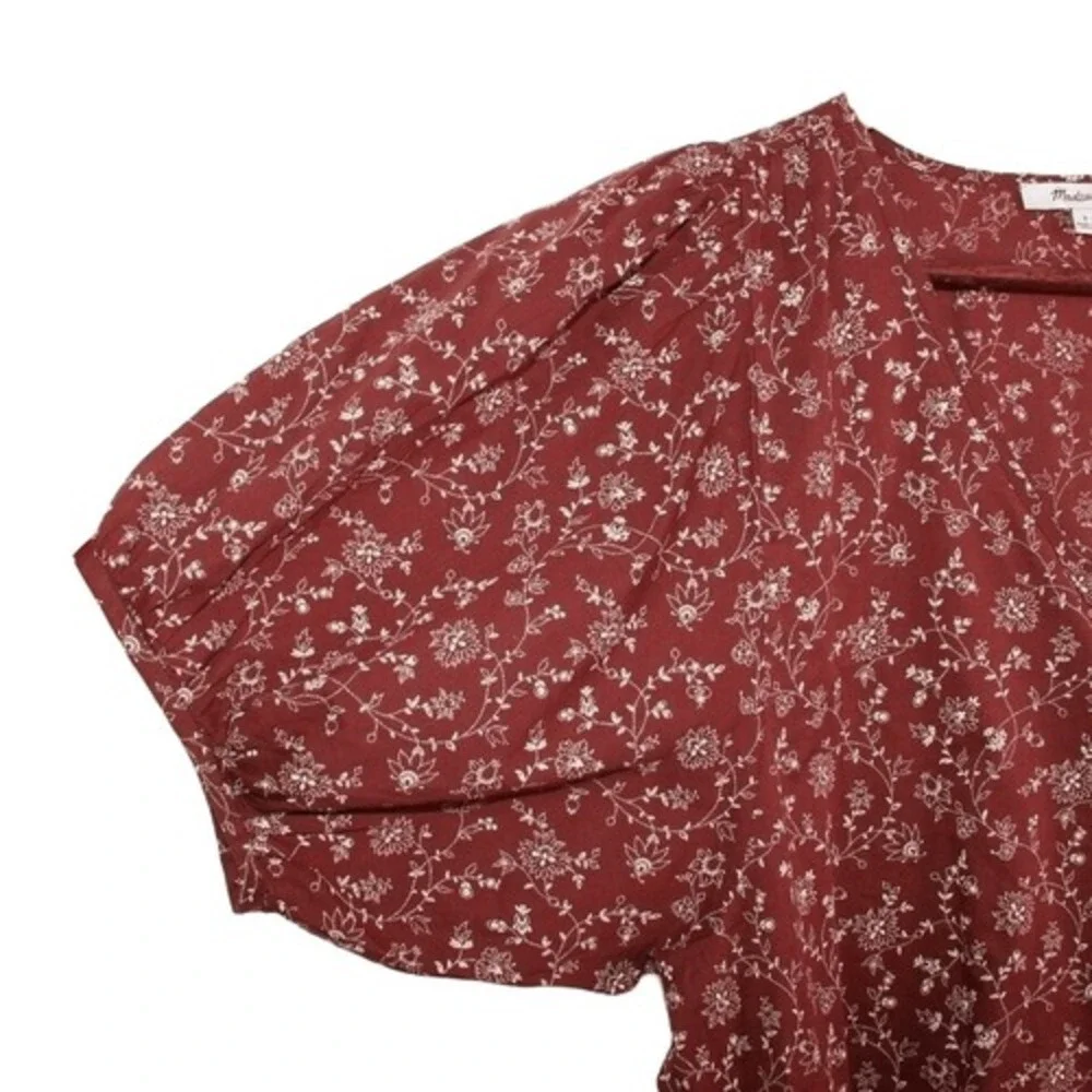 NWT Madewell Floral V-Neck Top Sz S